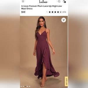 Lulus In Love Forever Plum Lace-Up High-Low Maxi